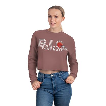 Women's Cropped Sweatshirt, I Heart Football