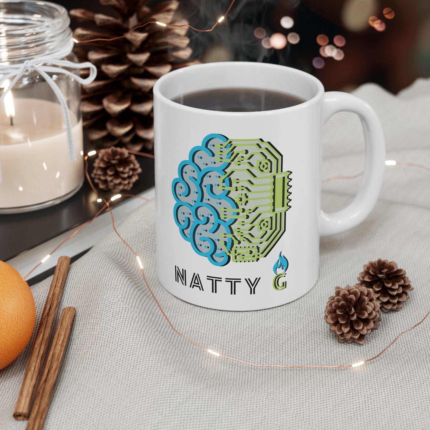 White Natty G Ceramic Mug 11oz