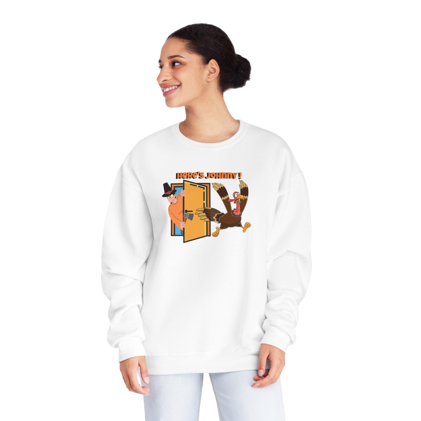 Unisex NuBlend® Crewneck Sweatshirt, TURKEY - HERE'S JOHNNY!